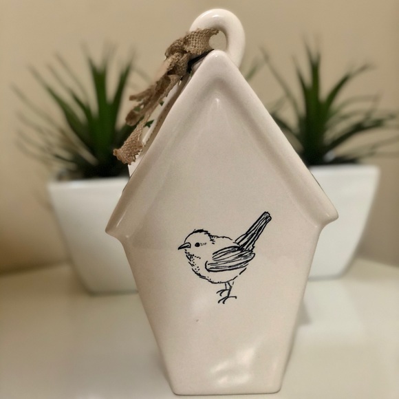 LAST ONE! RAE DUNN Perch Ceramic Birdhouse Home Decor White Farmhouse Pet - Picture 2 of 9